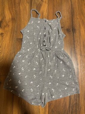 Old Navy Girls’ Sleeveless Floral Romper - Grey XS